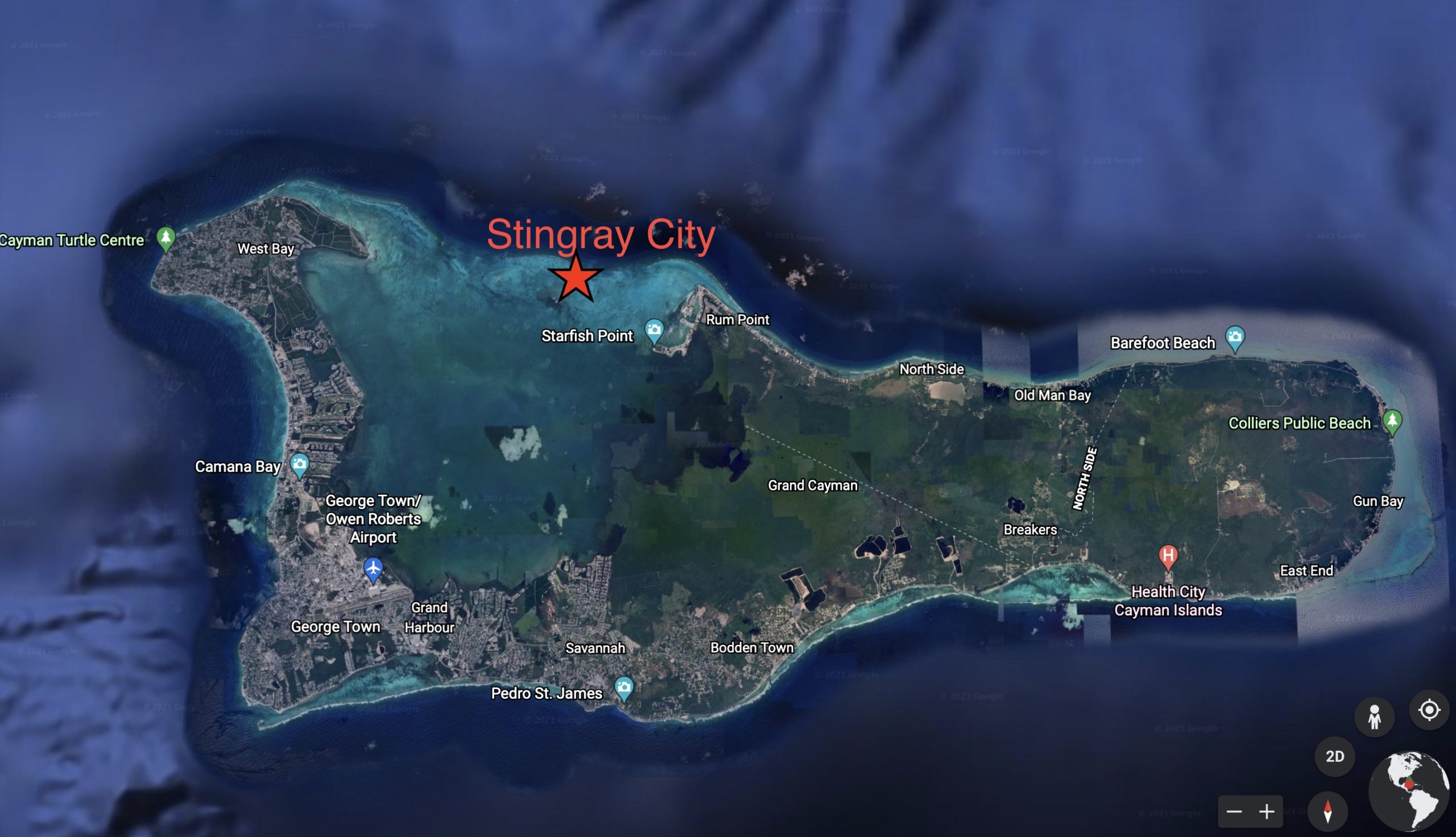 Stingray City Grand Cayman Location